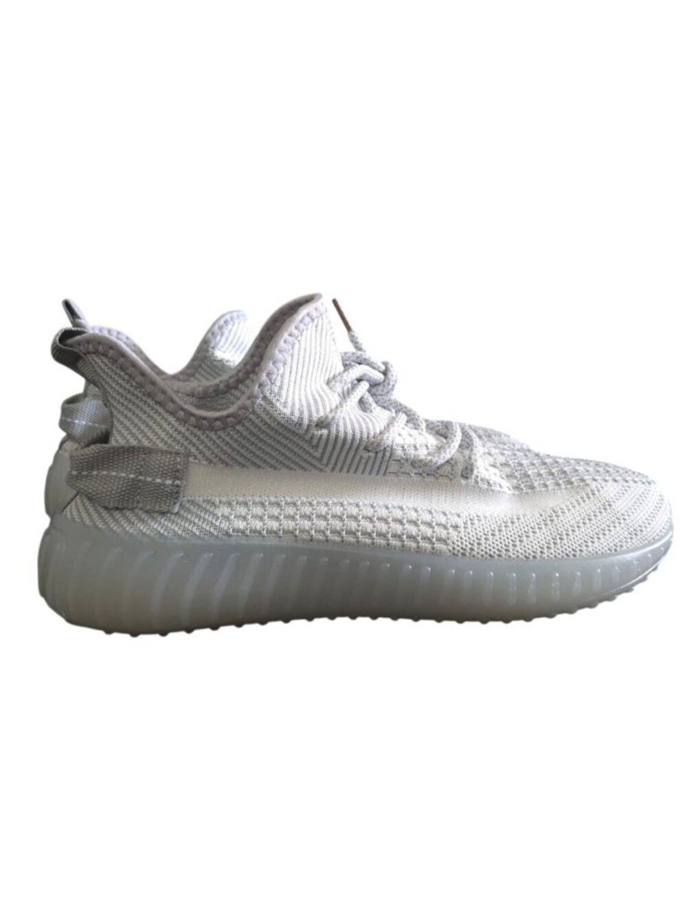 Mens Gray Knit Sneakers Size 44 Lightweight Breathable Casual Athletic Shoes.